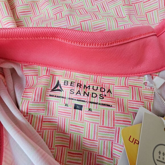 Bermuda Sands Women XL UPF 50+ Lyric Strawberry Sleeveless Golf Dress Pink Green - Picture 3 of 15